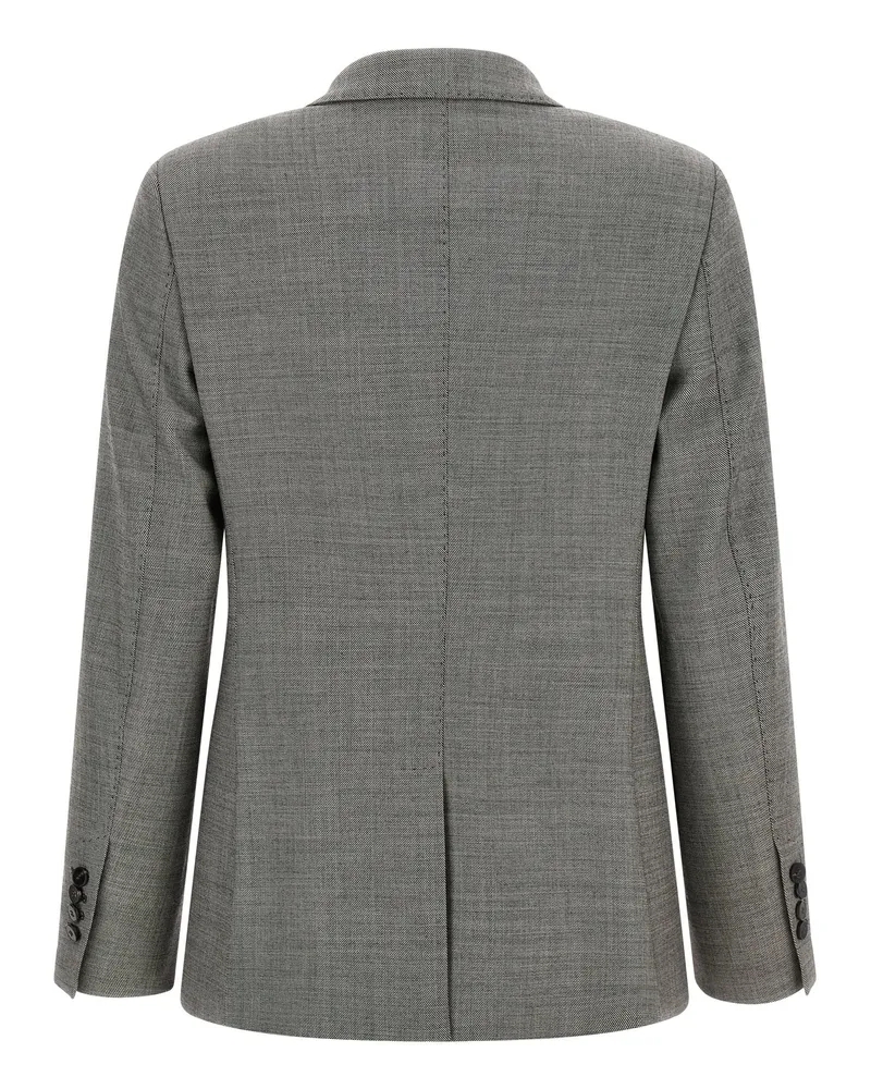 Alberto Biani Double-Breasted Virgin Wool Blazer — Grey Grey