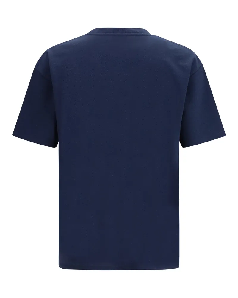 Saint Laurent Men Cassandre Piqué T-Shirt Navy Cotton; Polyester T-Shirts And Polos Navy