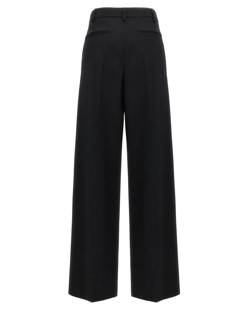 Valentino Garavani Women's Black Virgin Wool Dress Pants Black