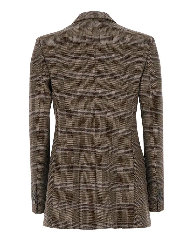 P.A.R.O.S.H. Women's Blazer Double-Breasted Brown Viscose-Wool Blazers Jacket Brown