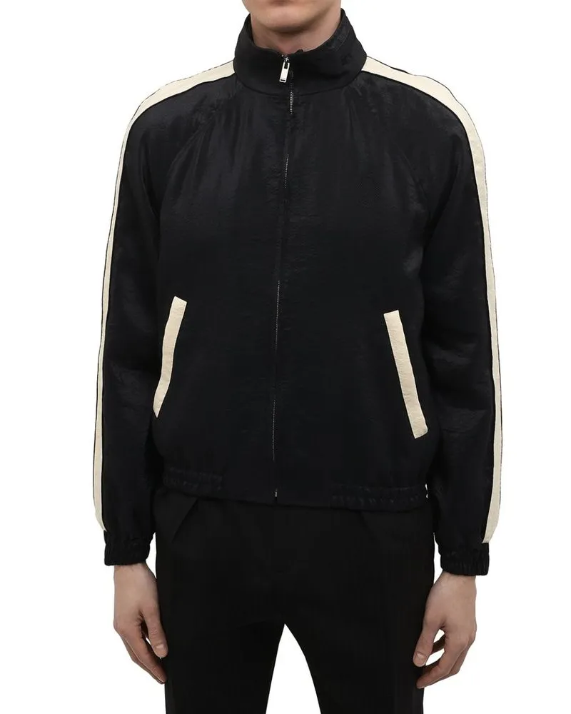 Saint Laurent Men's Black Polyamide Bomber Clothing Black