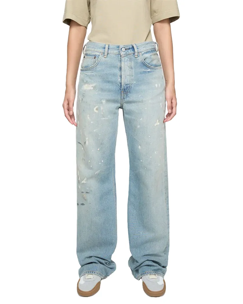 Acne Studios Distressed Regular-Fit Jeans — Light Blue Light