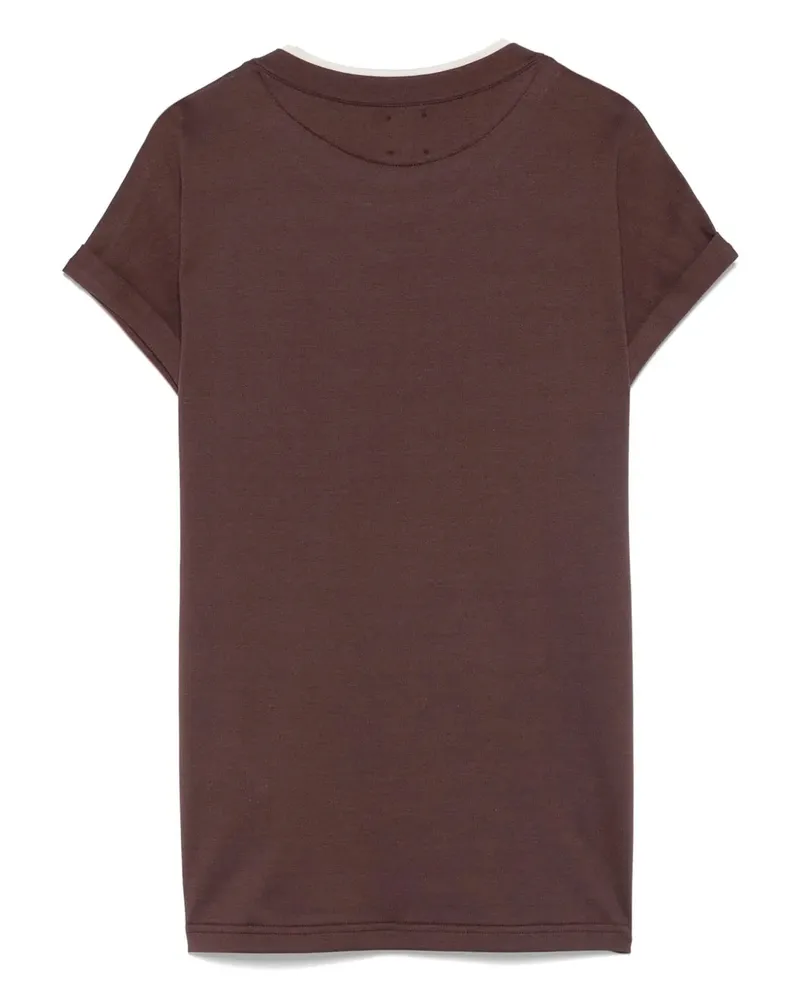 Eleventy Women's Crew-Neck Cotton T-Shirt Aw25 W Brown