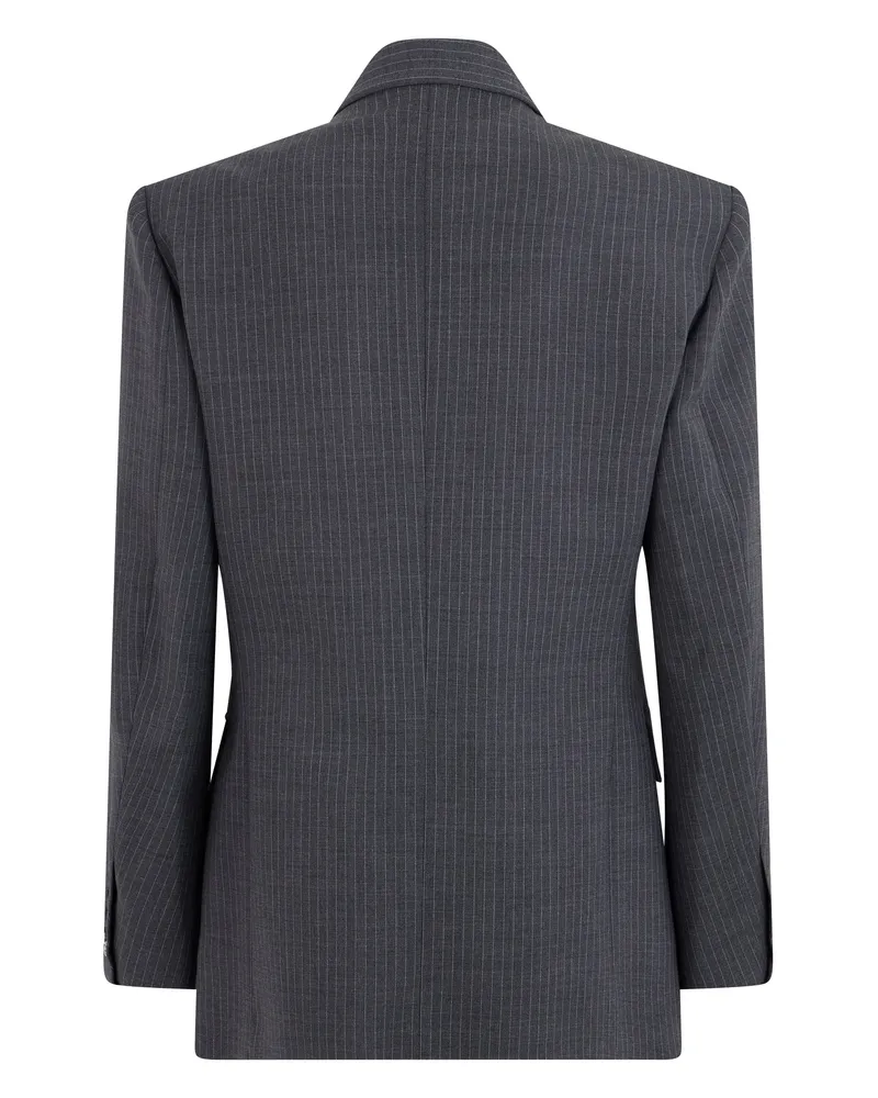 COPERNI Women's Blazer Double-Breasted Pinstriped Grey Polyamide Blazers Jacket Gray