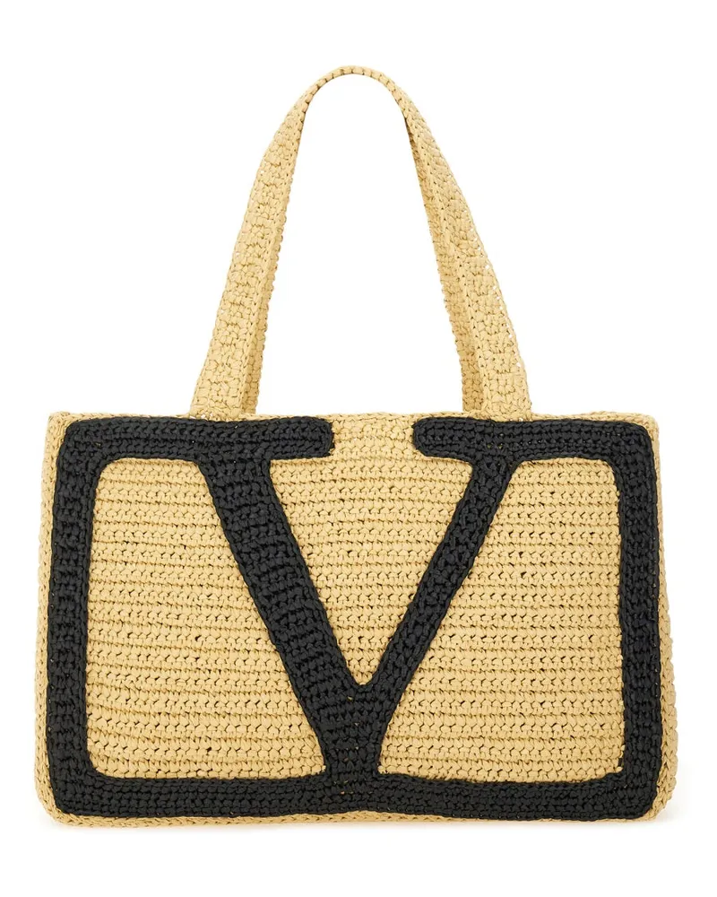 Valentino Garavani Women's Large Raffia Shopping Bag Beige Handbags Hand Beige