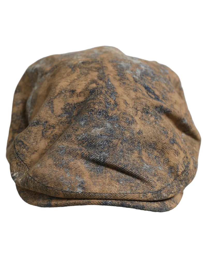 Dolce & Gabbana Men Brown Cotton Newsboy Capello Cabbie Hat Elastane Brown