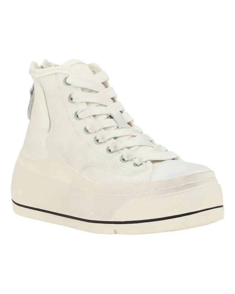 R13 Platform High-Top Sneakers — Beige Ecru