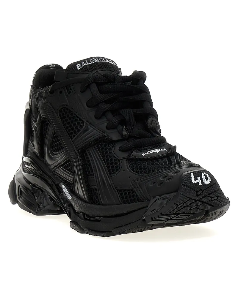 Balenciaga Men's Black Polyester Athletic Sneakers Black