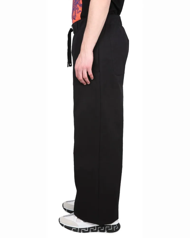 Versace Cotton Drawstring Trousers — Black Black