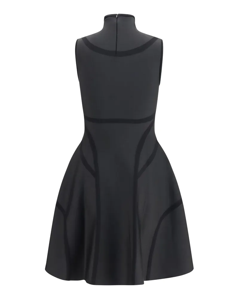 Alexander McQueen Anatomy-Line Mini Dress — Black Black