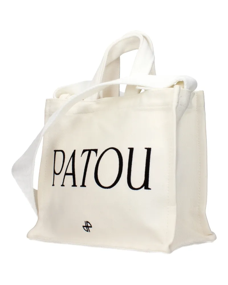 Patou Logo-Embroidered Cotton Tote Bag — White White