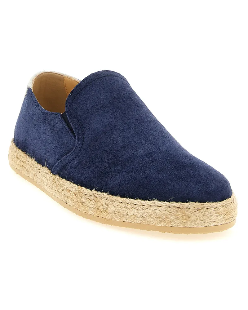 Brunello Cucinelli Suede Espadrille Flat — Navy Navy