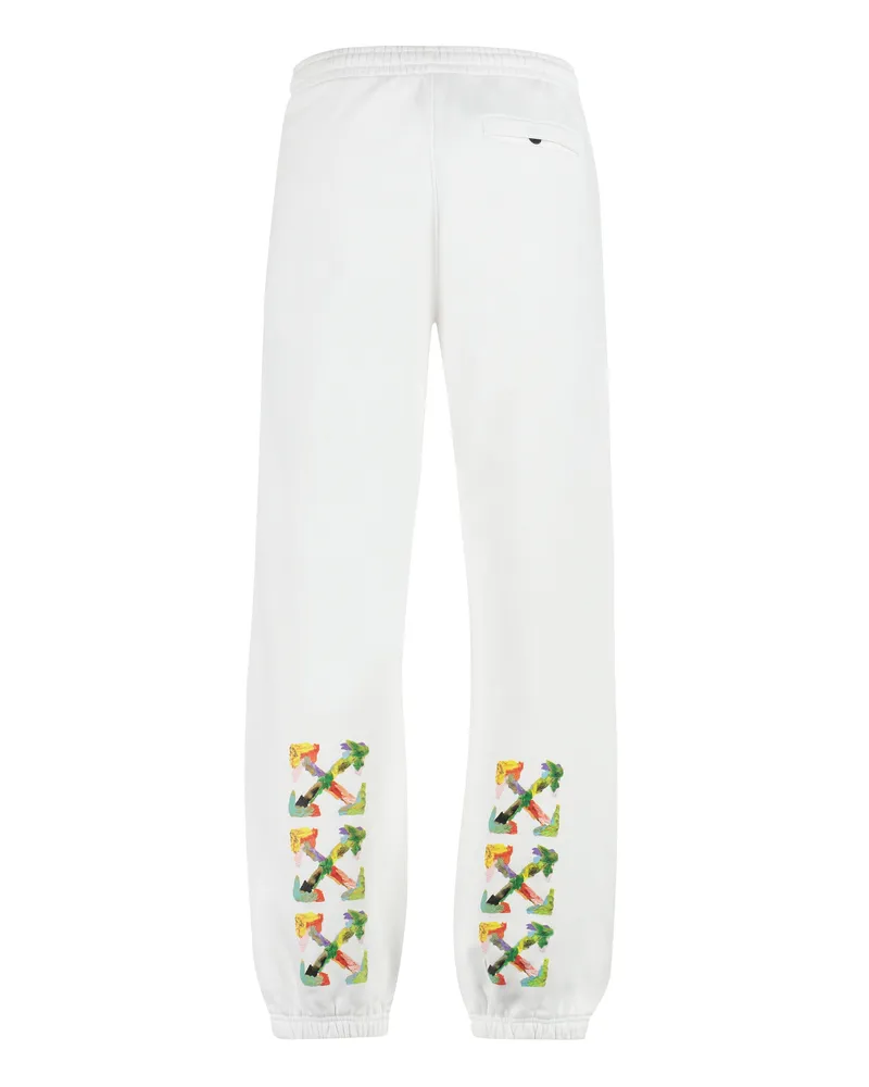 OFF-WHITE Men's Cotton Jersey Sweatpants White Track Pants 