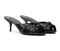 Women's Black Snake Skin Platform Sandals