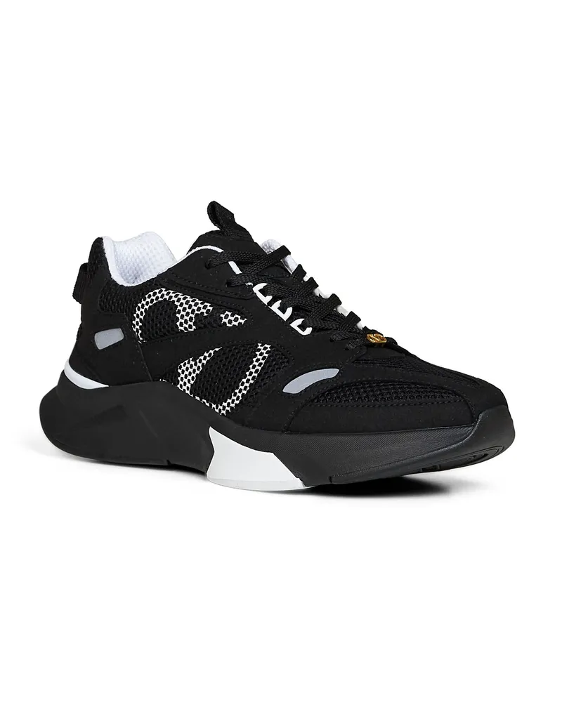 Valentino Garavani Men's Sneakers Demivee Black-Grey Mesh Suede Trainers Black