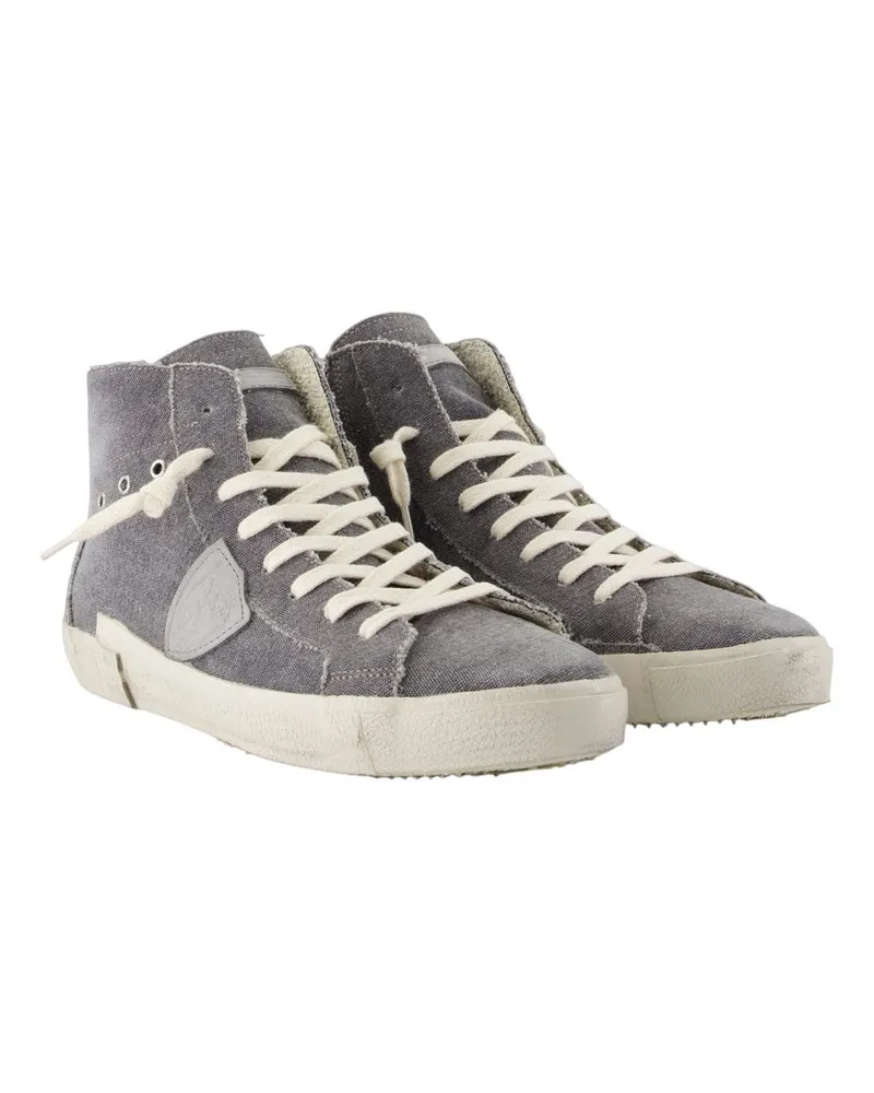 Philippe Model Men's Prsx High Sneakers -  Canvas Grey Shoes Gray