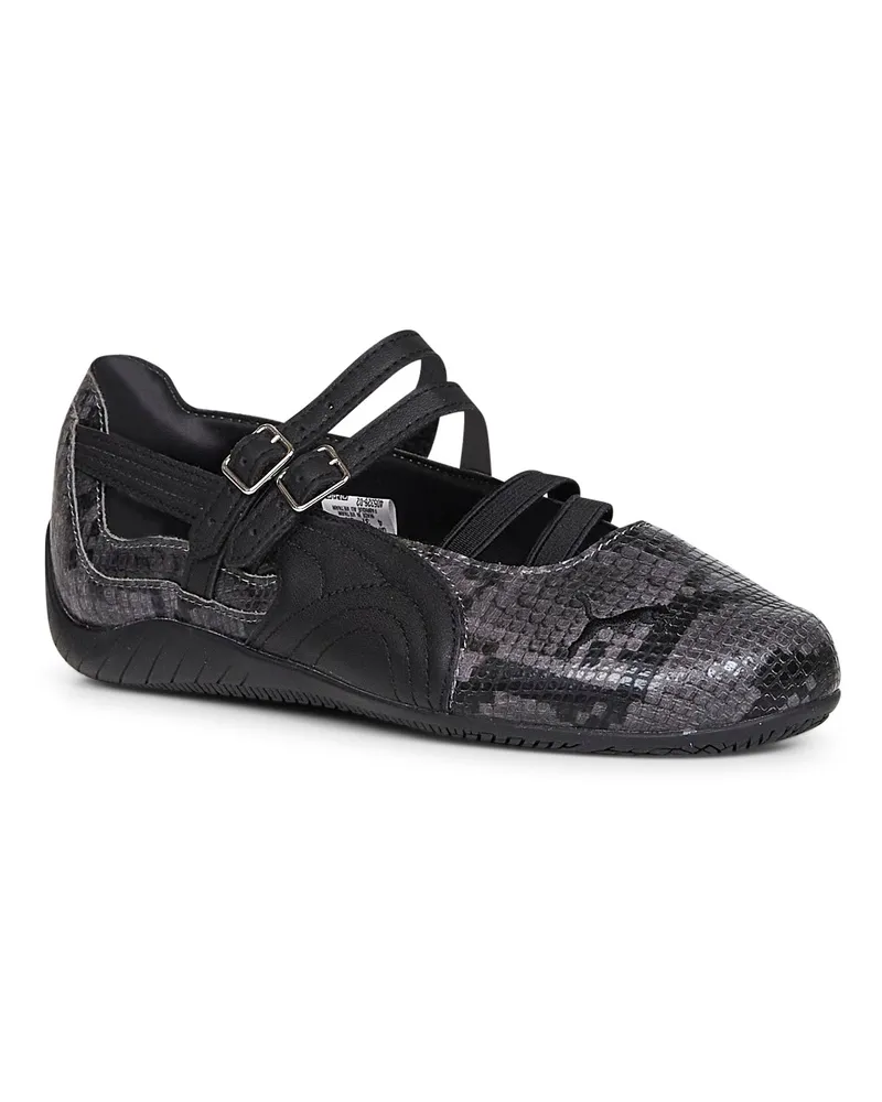 Puma Women's Sneakers Speedcat Snake Print Black Bovine Leather Trainers Black