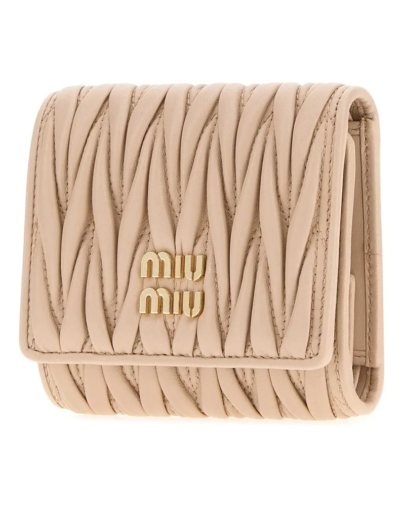 Miu Miu Women's Light Pink Leather Wallet Cipria Portafogli Pink