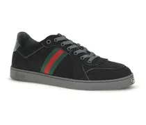 Men's Stretch Gg Fabric Sneakers Black-Mel.plat-Vrv Upper: Fabric; Sole: Rubber Black/mel.plat/vrv