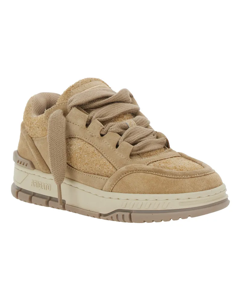 Axel Arigato Women's Beige Low Top Sneakers With Logo Patch Suede Trainers Beige