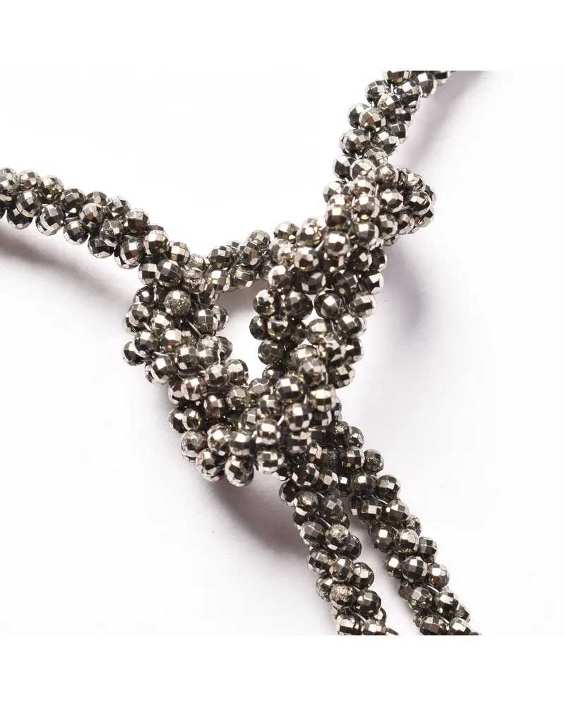 Brunello Cucinelli Womens Sterling Silver Pyrite Pendant Necklace Bijoux Silver