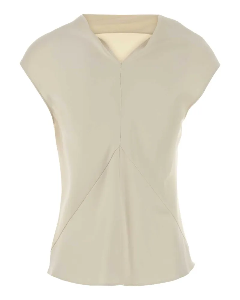 Alberta Ferretti Satin Viscose Blouse — Beige Beige