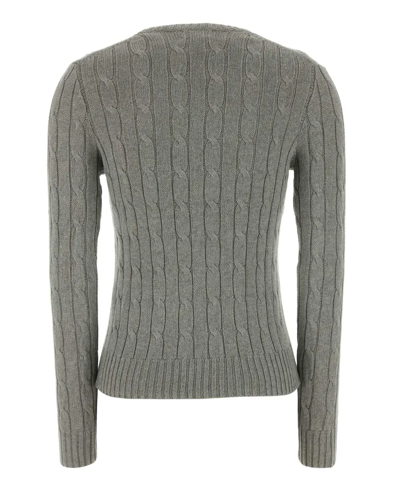 Ralph Lauren Cable-Knit Cotton Sweater — Gray Gray