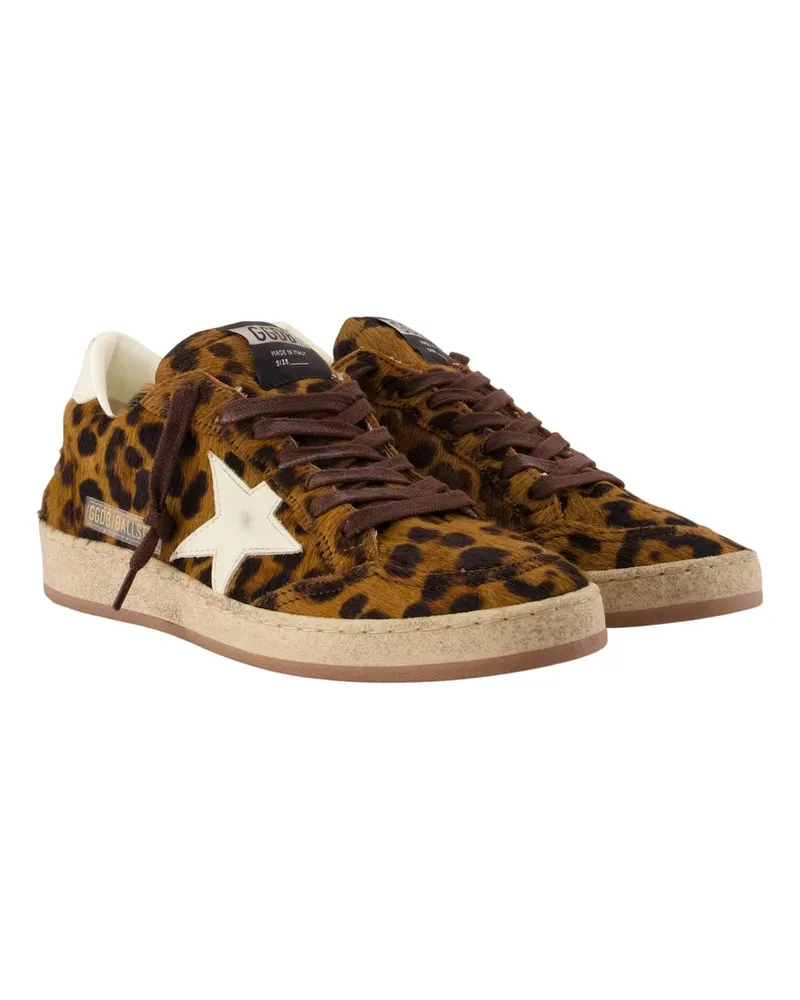 Golden Goose Women's Ball Star Sneakers -  Leather Brown Calfskin Shoes Brown