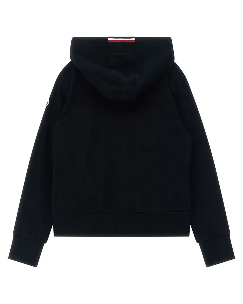 Moncler Logo-Patch Brushed Cotton Hoodie — Black Black