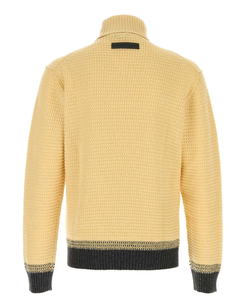 Ermenegildo Zegna Men's Yellow Cashmere Sweater 801 Exterior: Maglieria Yellow