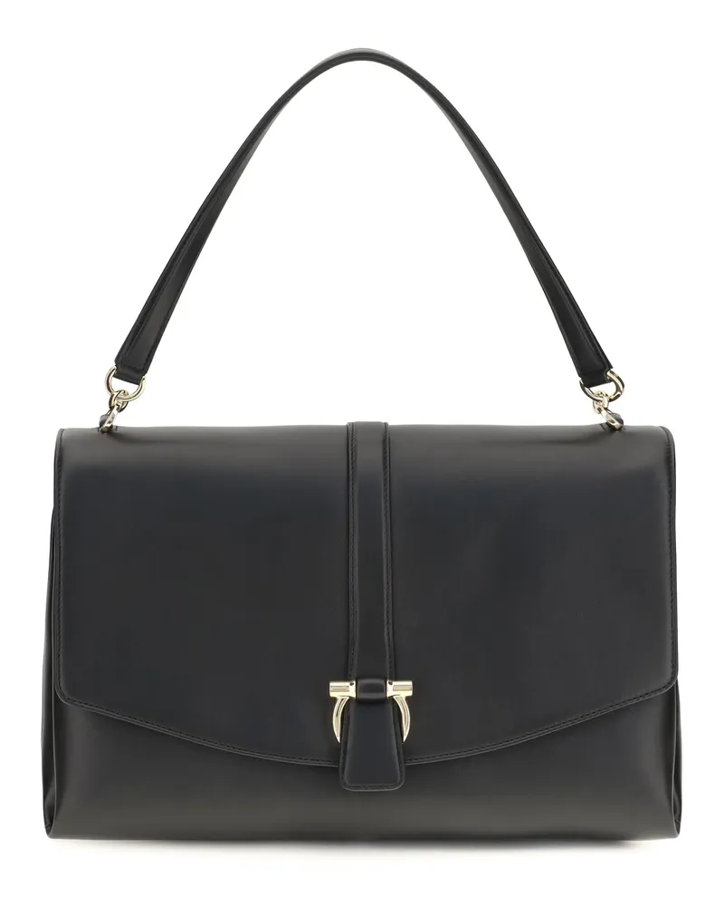 Ferragamo Women's Shoulder Bag Mia Large Black Calf Leather Black