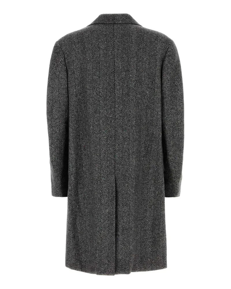 Givenchy Men's Embroidered Wool Blend Coat Blackwhite Cappotti Gray