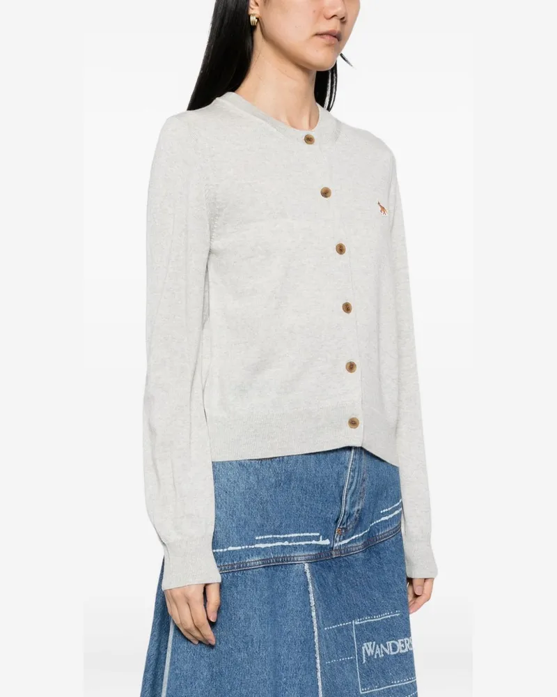 Kitsuné Baby Fox Wool Cardigan — Light Grey Light