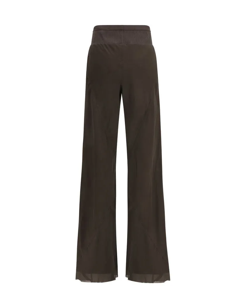 Rick Owens Women's Brown Silk Casual Pants Brown