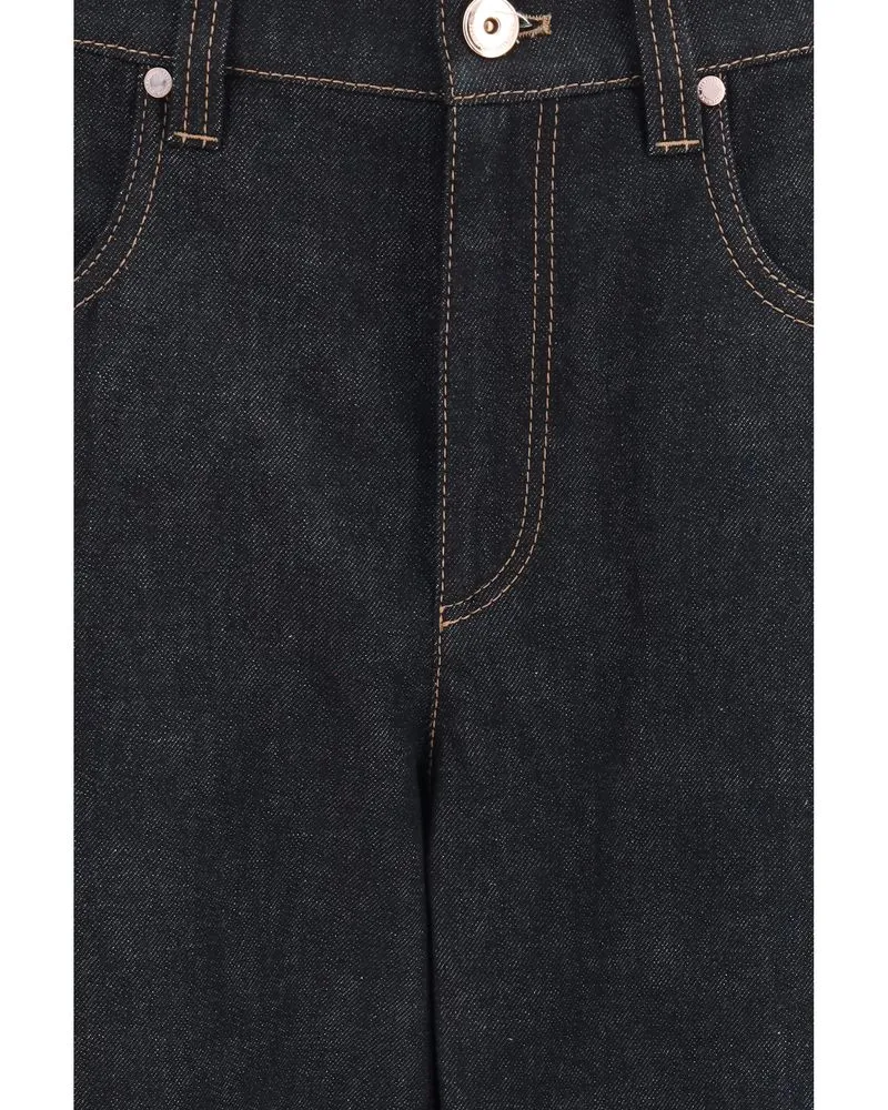 Brunello Cucinelli Cotton Straight-Leg Jeans — Navy Navy