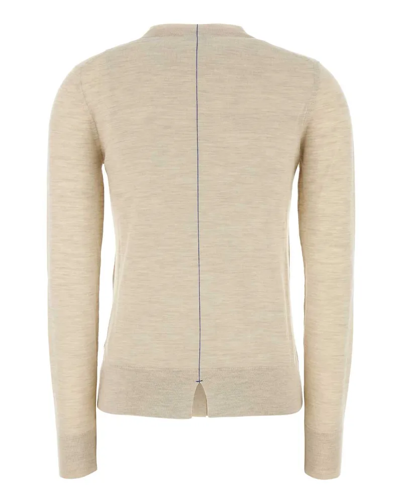 Burberry Women's Sand Wool Cardigan Nutmeg Exterior: Maglieria Beige