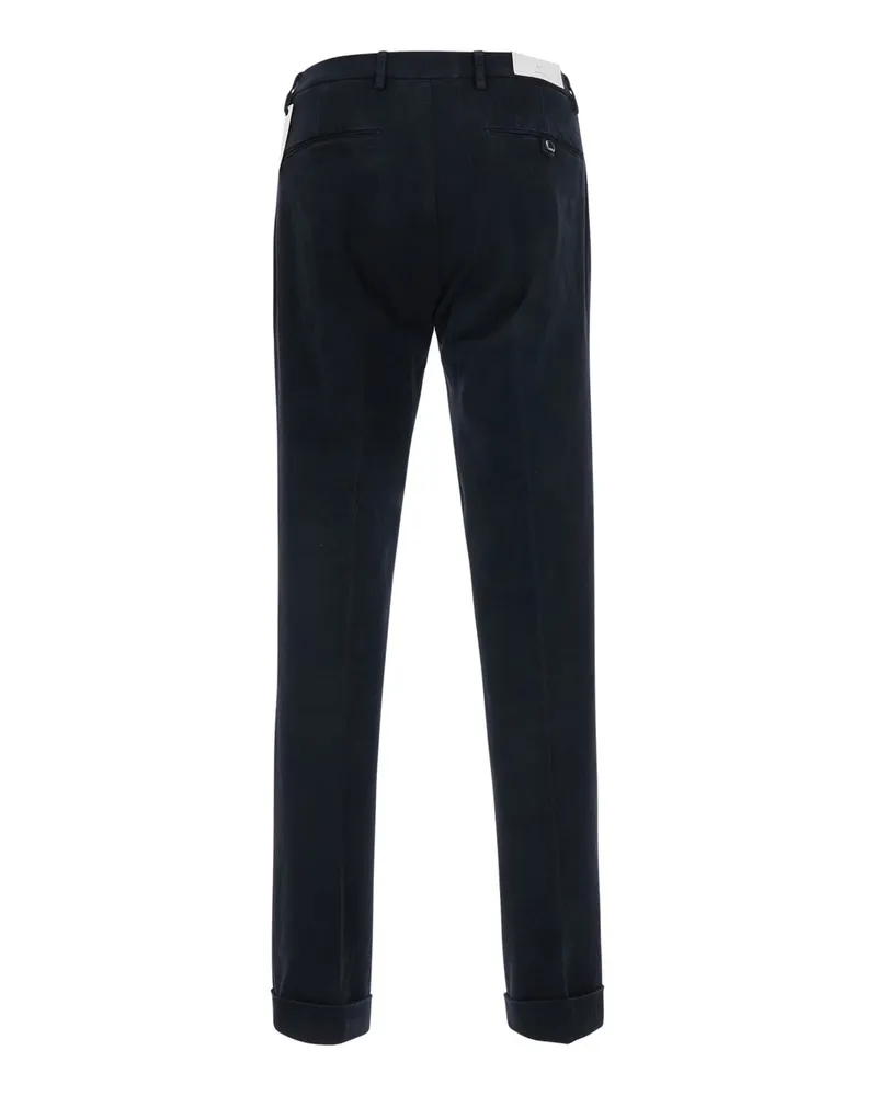 MICHAEL COAL Men's Cotton Trousers With Belt Blue Navy
