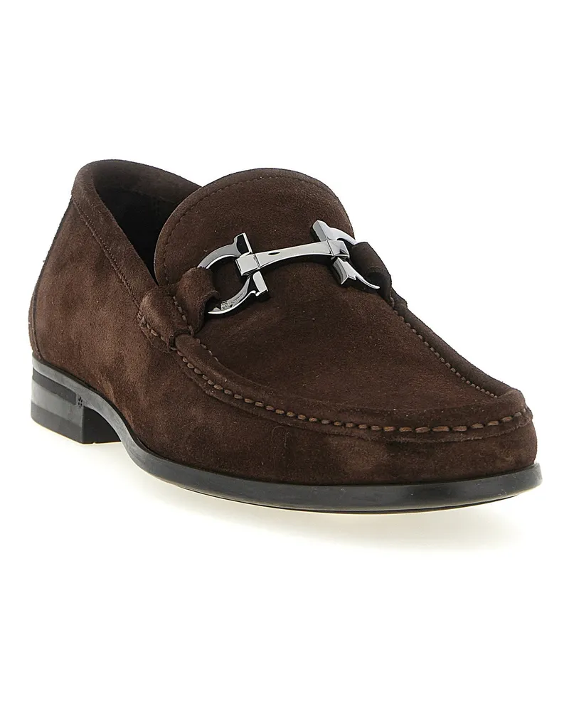 Ferragamo Suede Loafer — Brown Brown
