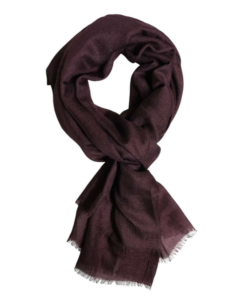 Dolce & Gabbana Men's Cashmere-Silk Blend Scarf Maroon Maroon