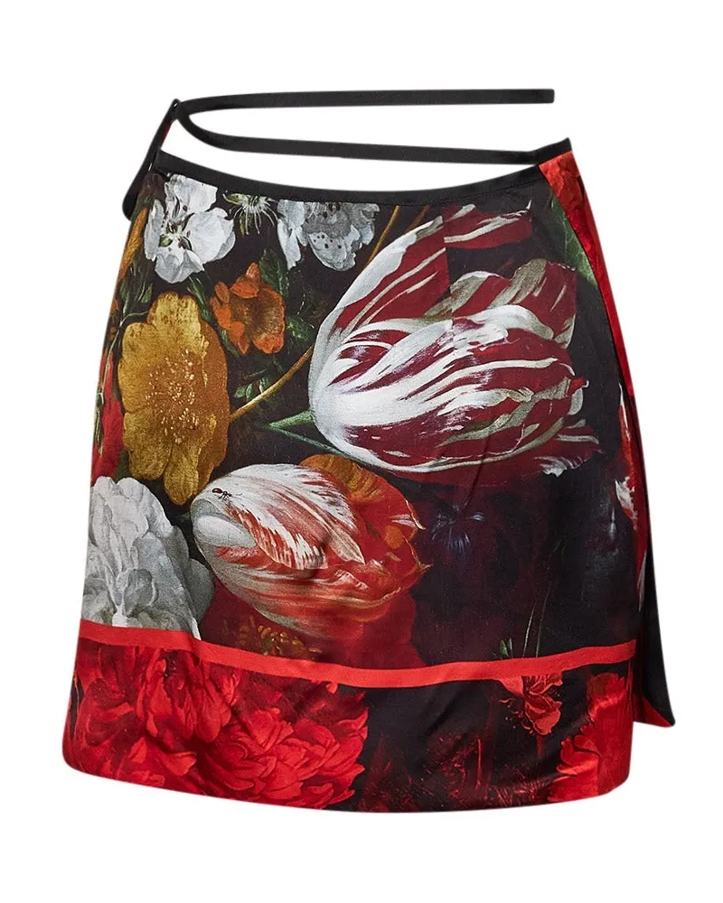 Dries van Noten Flemish Painting Print Wrap Skirt Multicolour