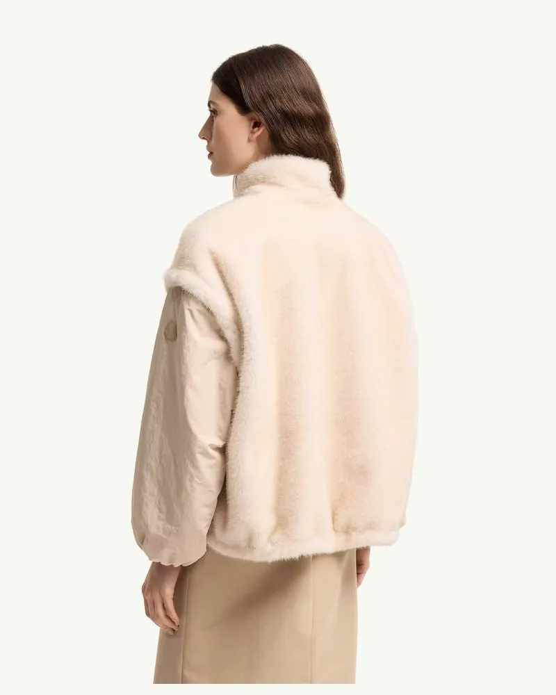 Moncler Quilted Nylon Jacket — Ecru Ecru