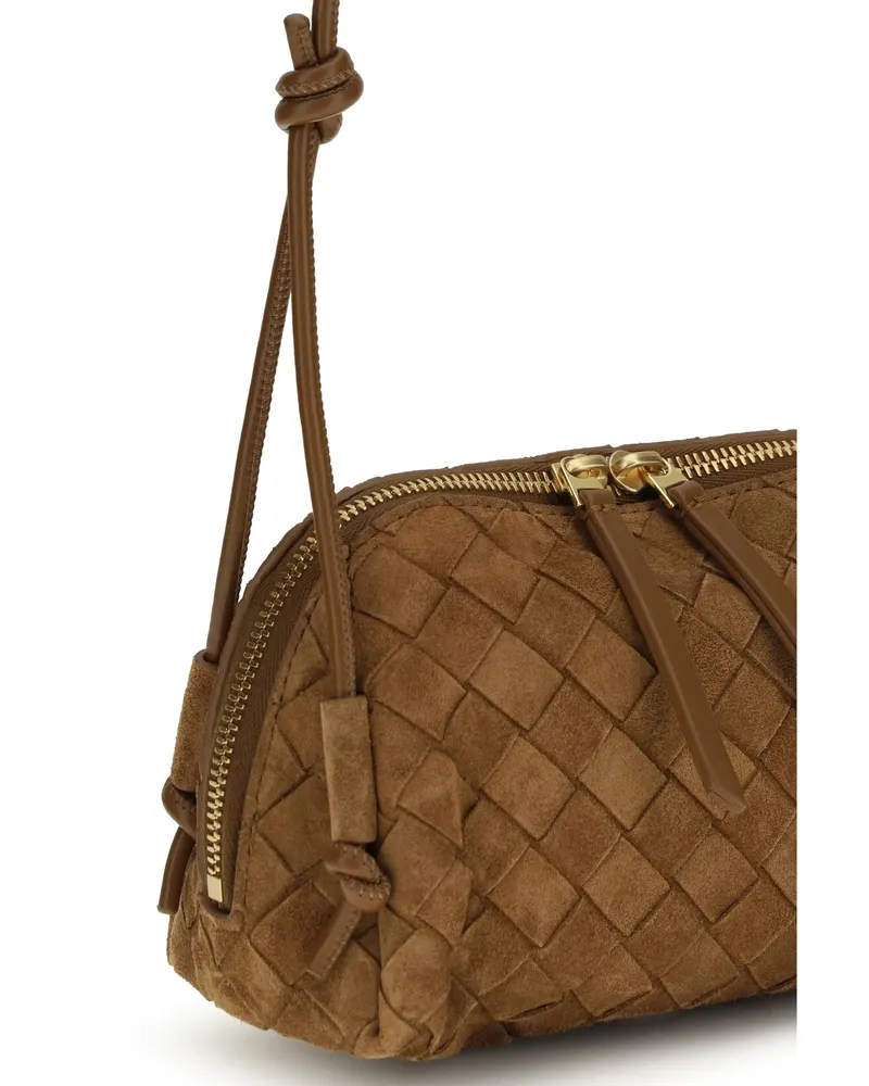 Bottega Veneta Women's Shoulder Bag Mini Loop Amber Gold Calf Leather Make Up Gold