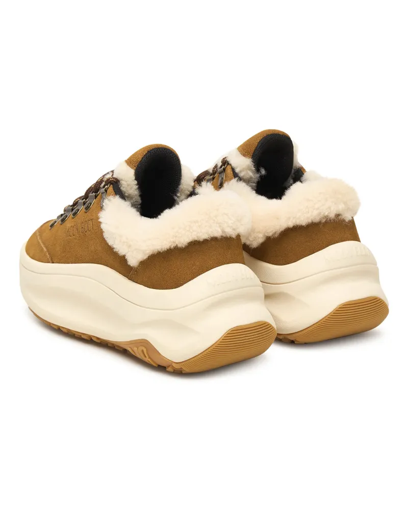 Moon Boot Women's Moon247 City Shearling Sneakers Brown Shoes Brown
