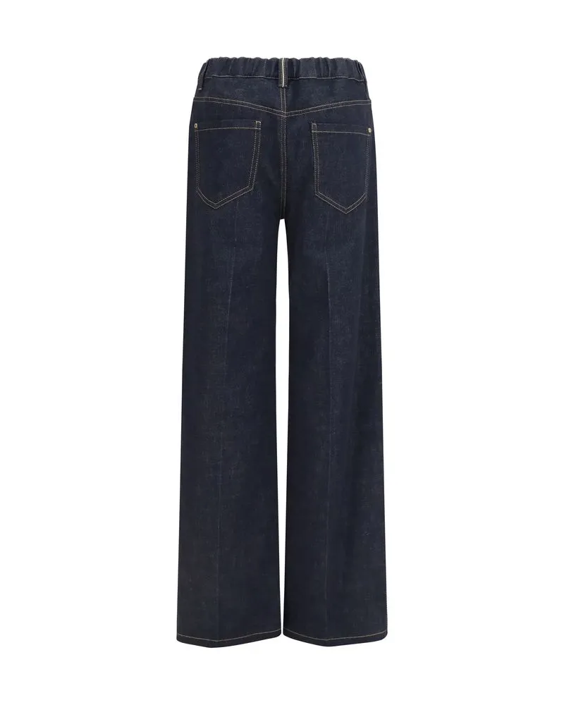 Brunello Cucinelli Women's Blue Cotton Jeans Denim Clothing Navy
