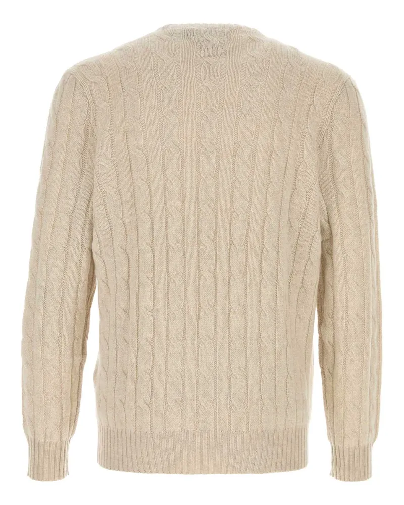 Ralph Lauren Men's Beige Cashmere Sweater Lightwalnutbrownhthr Exterior: Maglieria Beige