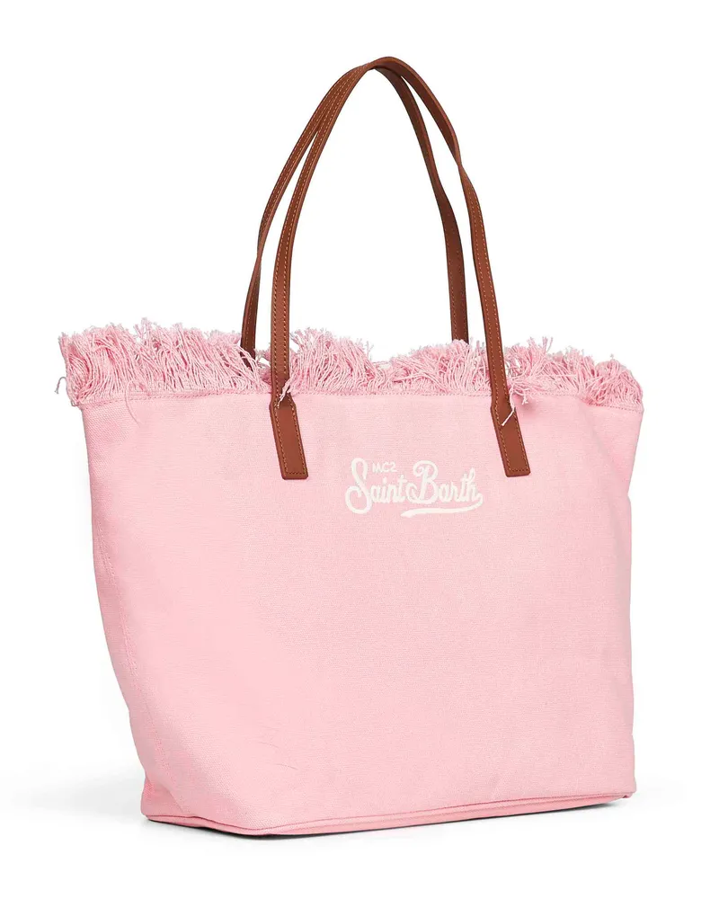 MC2 Saint Barth Women's Shopper Bag City Pink Cotton Shoulder Pink