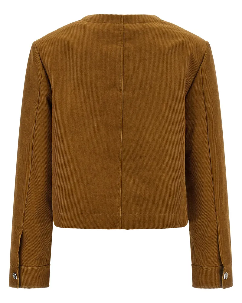 Tory Burch Pure Cotton Corduroy Blazer — Brown Brown