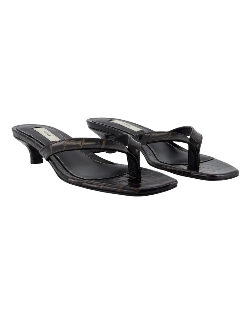 Totême Women's Sandals Leather Brown Calfskin Shoes Brown