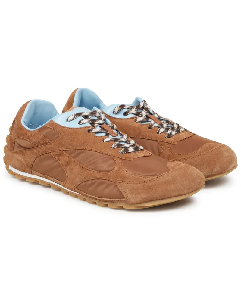 Bottega Veneta Orbit Flash Sneakers — Brown Brown