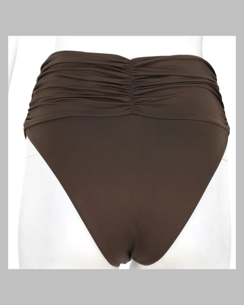 Magda Butrym Ruched Detail Swim Briefs — Brown Brown